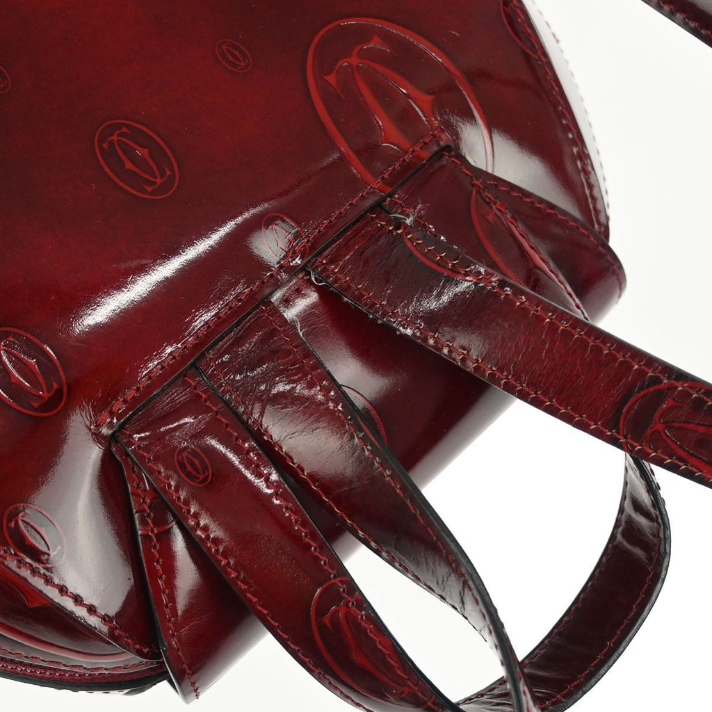 Cartier Happy Birthday Backpack Patent Leather Burgundy Patent_Leather Backpack Bag (Pre-Owned)