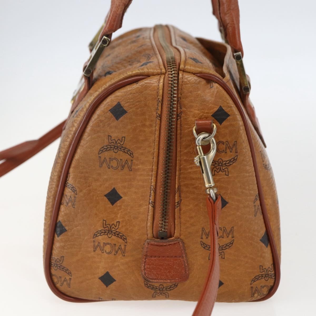 MCM Visetos Logogramme Handbag Canvas And Leather Brown Pvc Handbag (Pre-Owned)