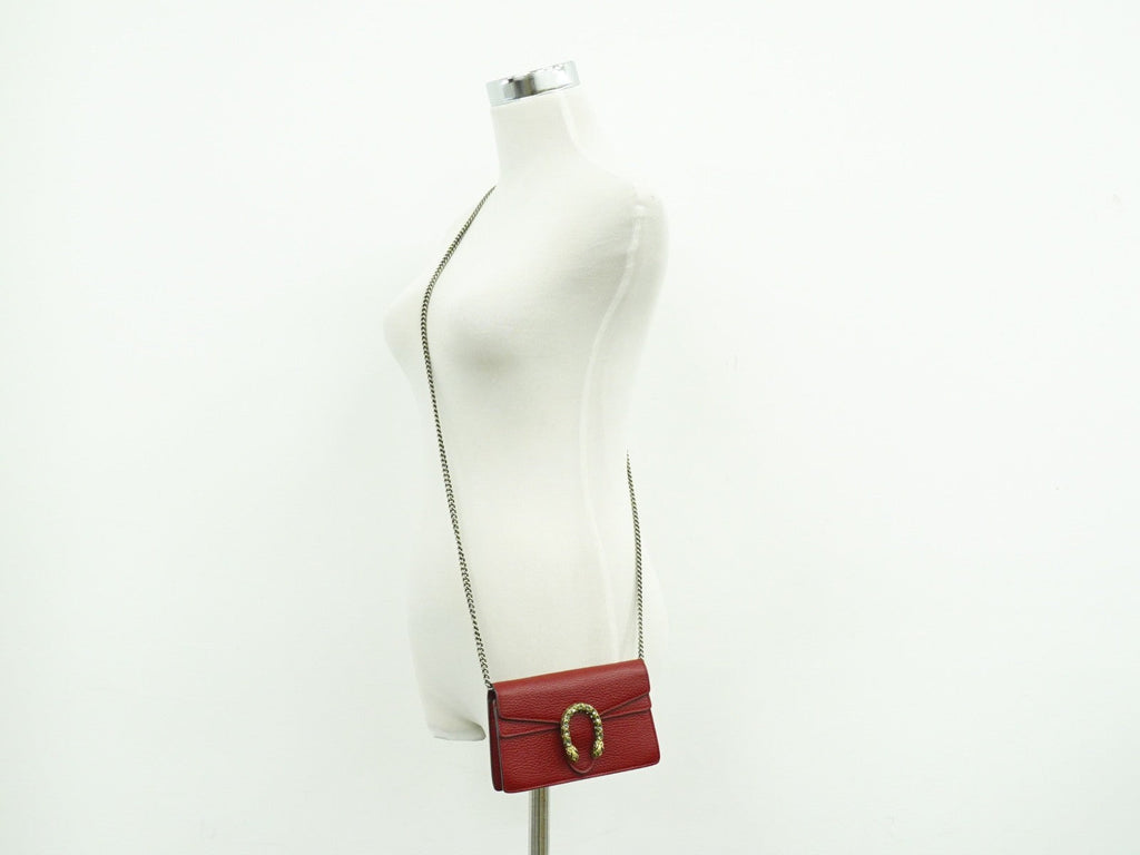 Gucci Dionysus Bag Leather Red Leather Crossbody Bag Bag (Pre-Owned)