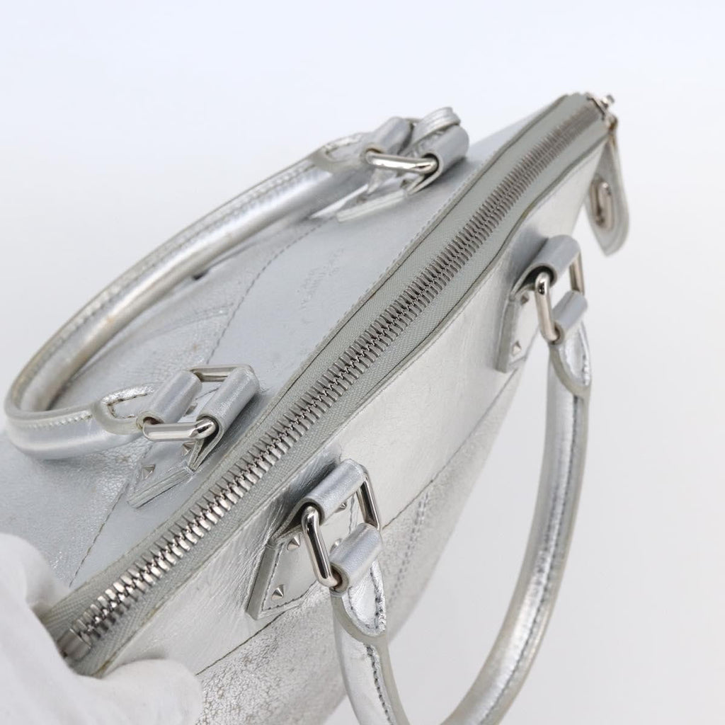 Louis Vuitton Suhali Lockit Handbag Leather Silver Leather Handbag (Pre-Owned)