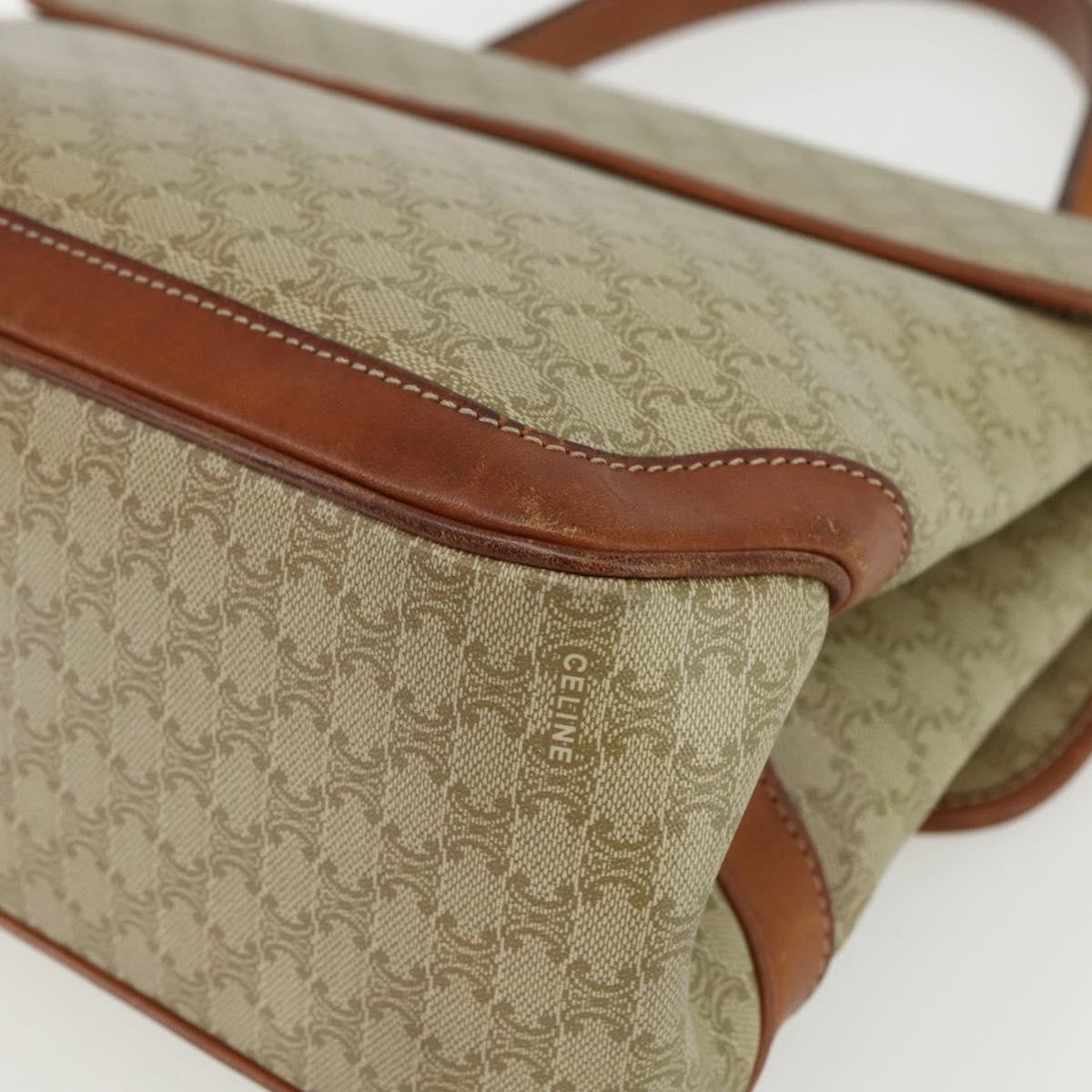 Celine Vintage Macadam Handbag Canvas And Leather Beige Canvas Handbag (Pre-Owned)