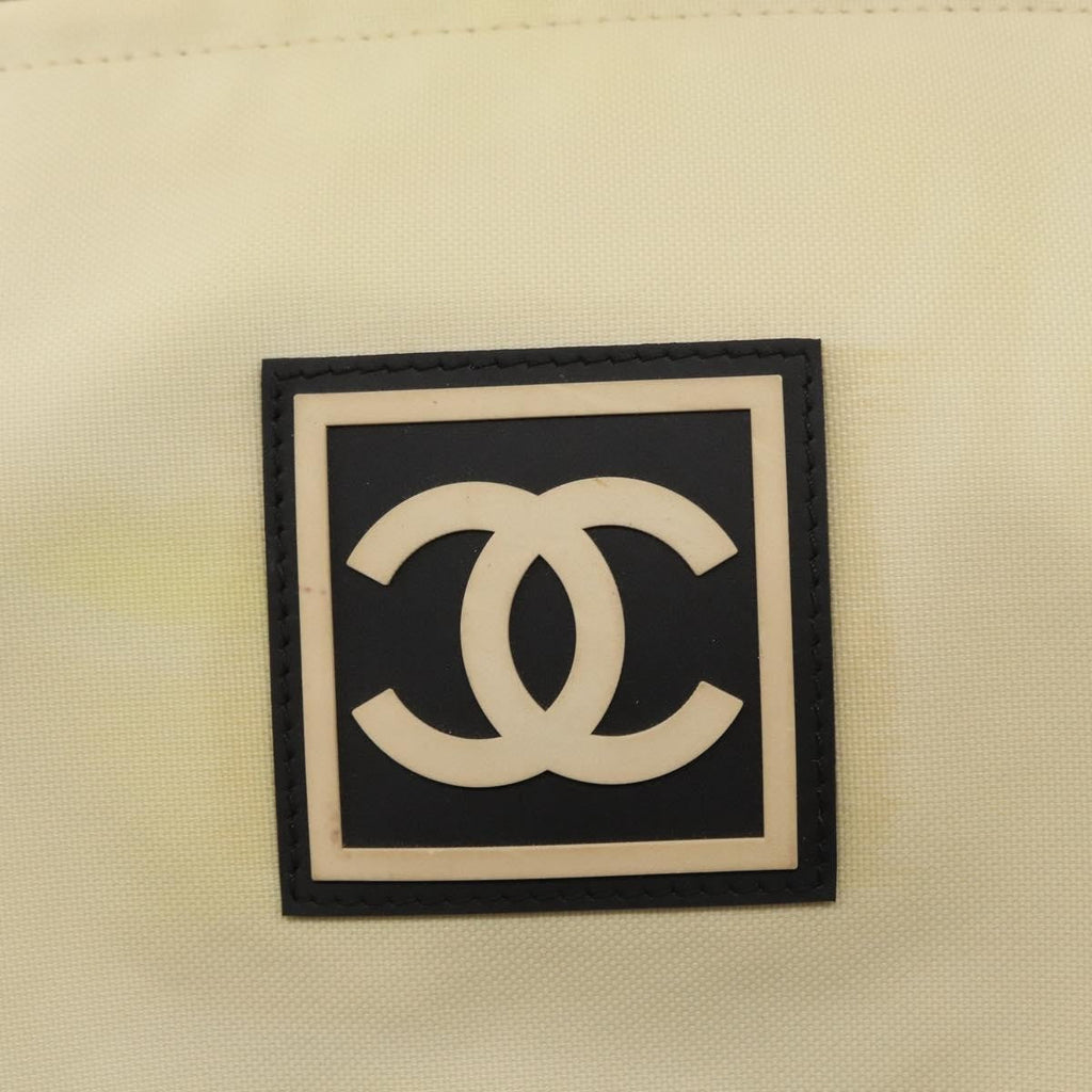 Chanel Sport Line Shoulder Bag Nylon Beige Nylon Shoulder Bag Bag (Pre-Owned)