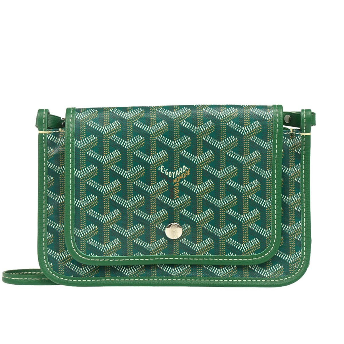 Goyard Plumet Clutch Wallet Coated Canvas Green Canvas Shoulder Bag Bag (Pre-Owned)