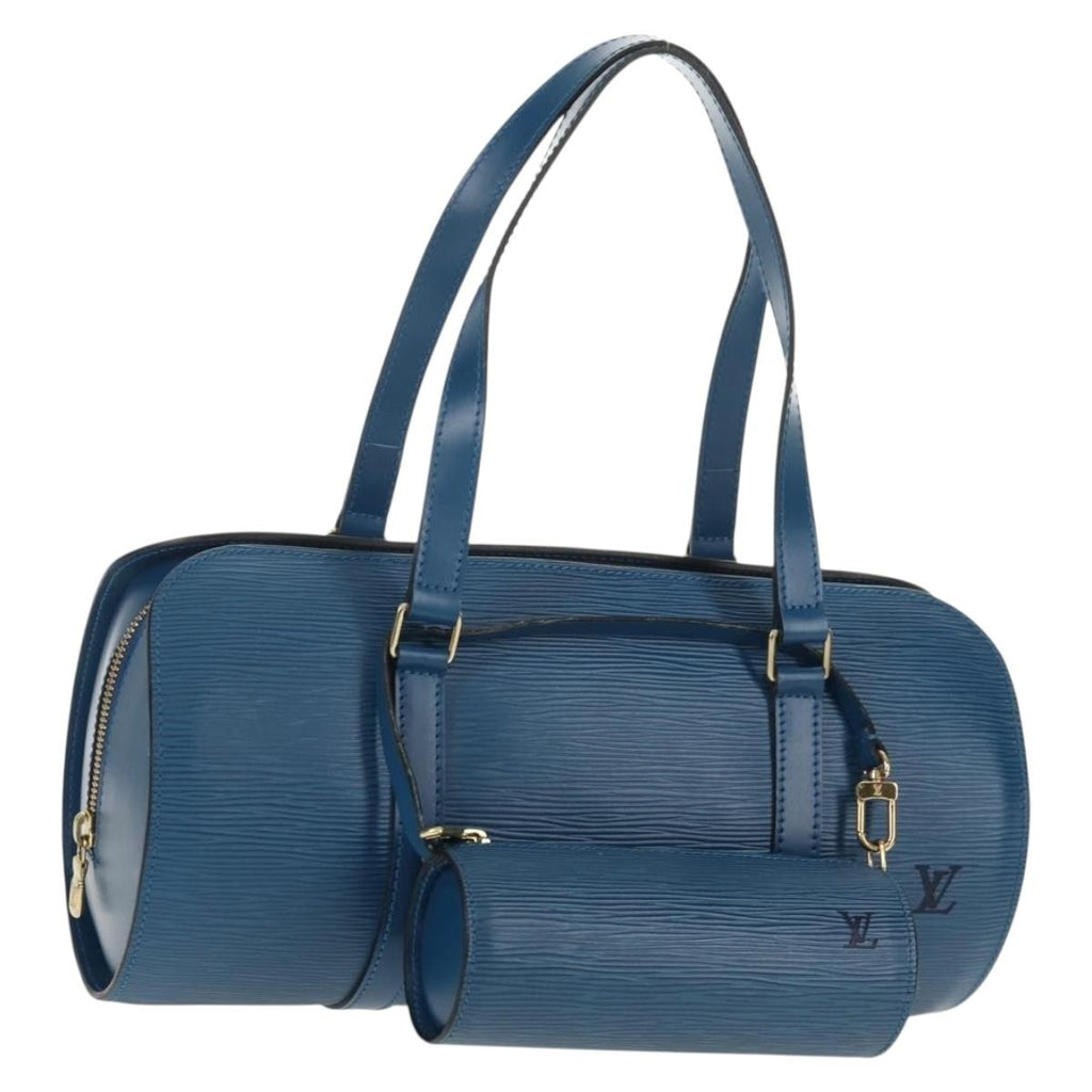 Louis Vuitton Soufflot Handbag Epi Leather Blue Leather Handbag (Pre-Owned)