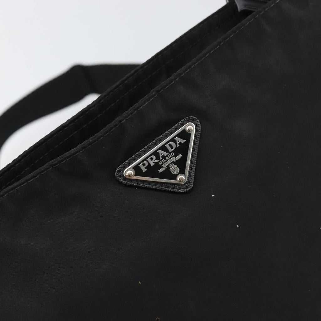 Prada Flat Messenger Bag Tessuto Black Nylon Shoulder Bag Bag (Pre-Owned)