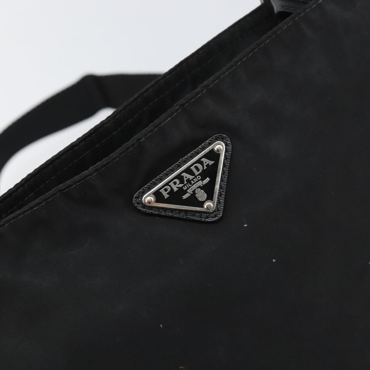 Prada Flat Messenger Bag Tessuto Black Nylon Shoulder Bag Bag (Pre-Owned)