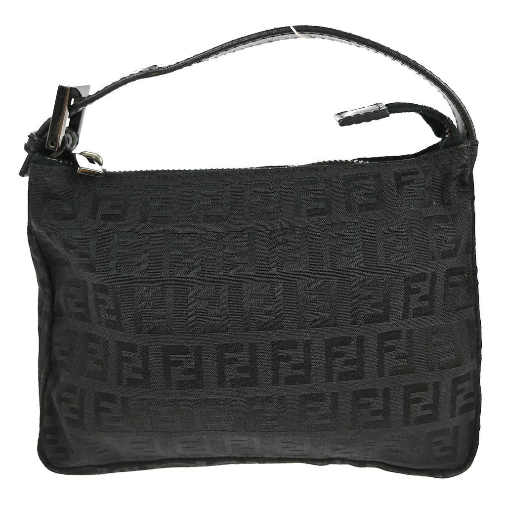 Fendi Pochette Shoulder Bag Zucchino Canvas Black Canvas Clutche & Pouche Bag (Pre-Owned)