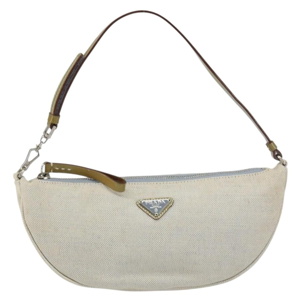 Prada Vintage Pouch Canvas Gray Canvas Clutche & Pouche Bag (Pre-Owned)