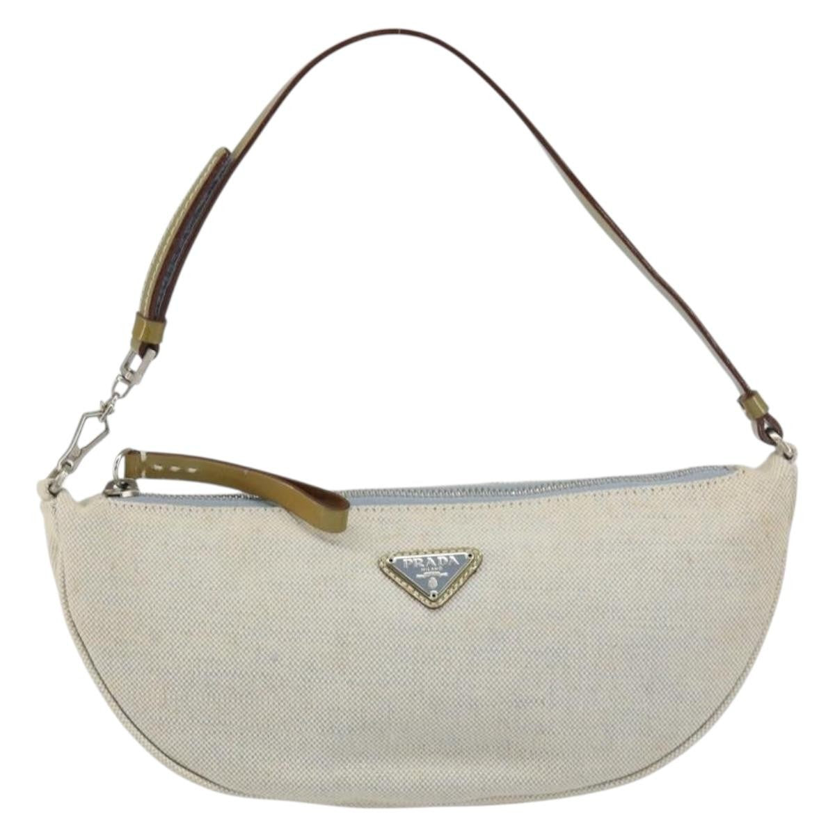 Prada Vintage Pouch Canvas Gray Canvas Clutche & Pouche Bag (Pre-Owned)