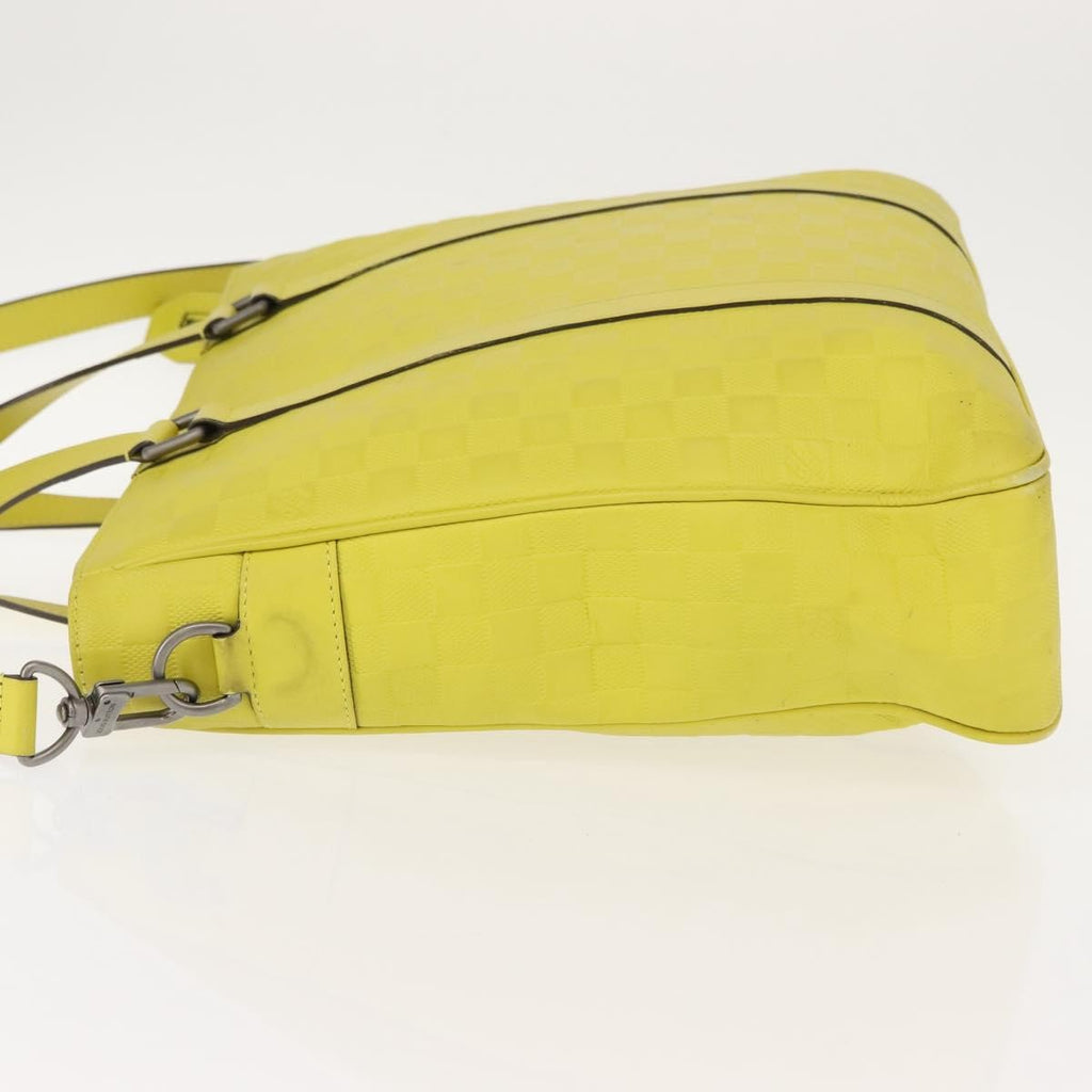 Louis Vuitton Tadao Handbag Damier Infini Leather Yellow Leather Handbag (Pre-Owned)