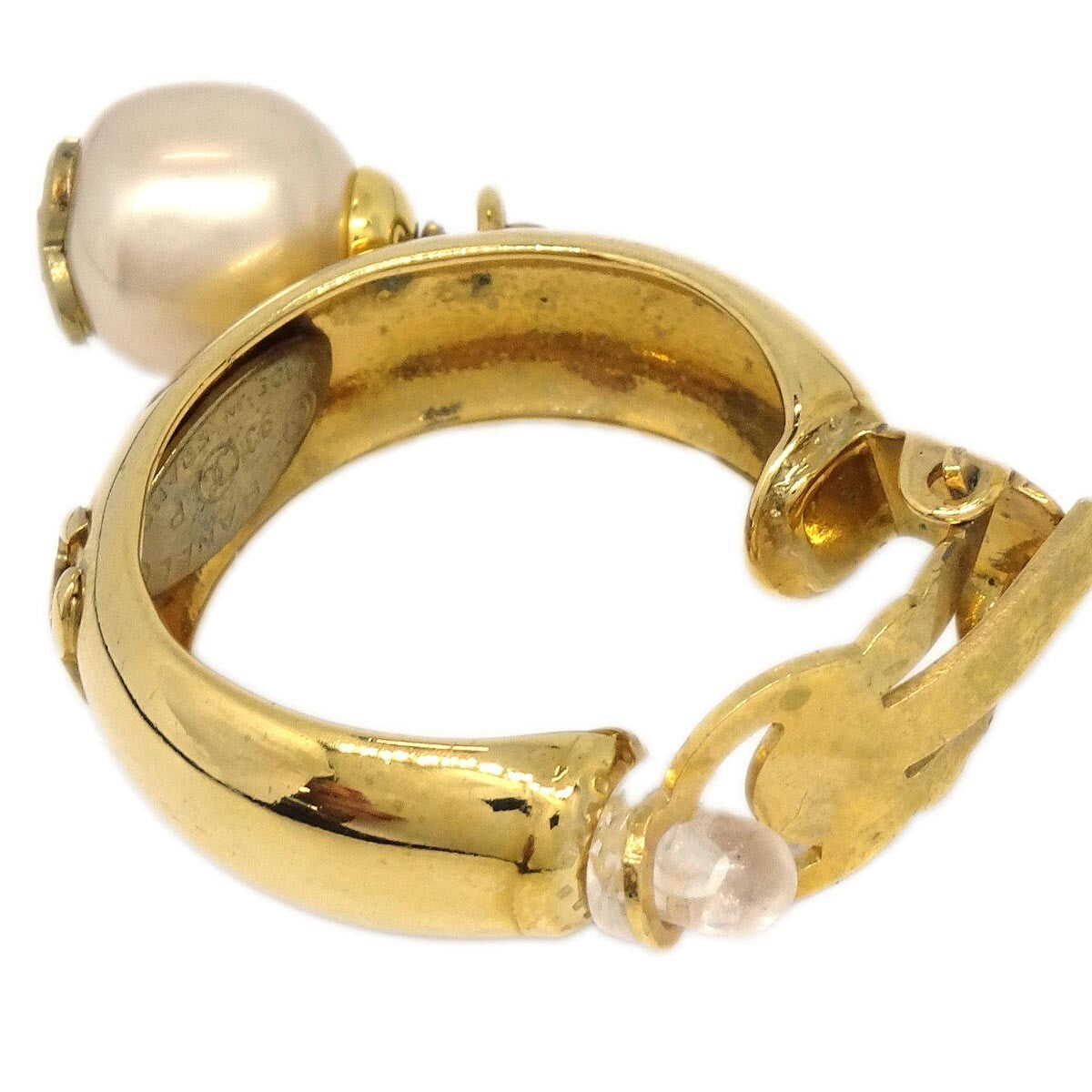 Chanel Cc Round Coco Mark Dangle Earrings Metal Gold Gold_Plated Earrings Jewelry (Pre-Owned)