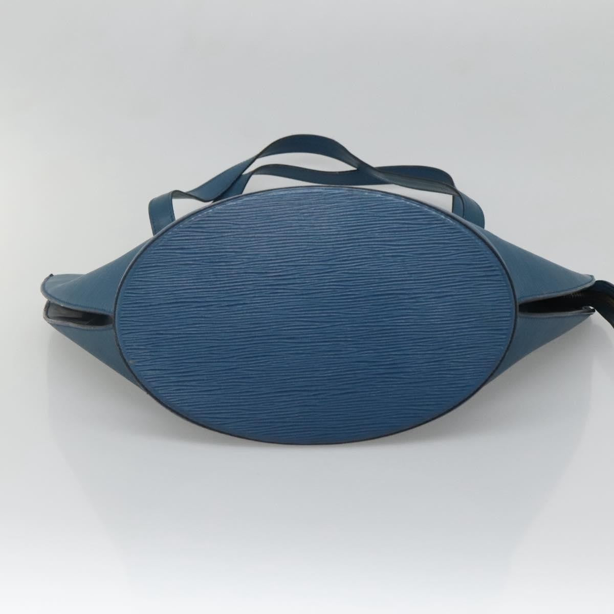 Louis Vuitton Saint Jacques Handbag Epi Leather Blue Leather Handbag (Pre-Owned)
