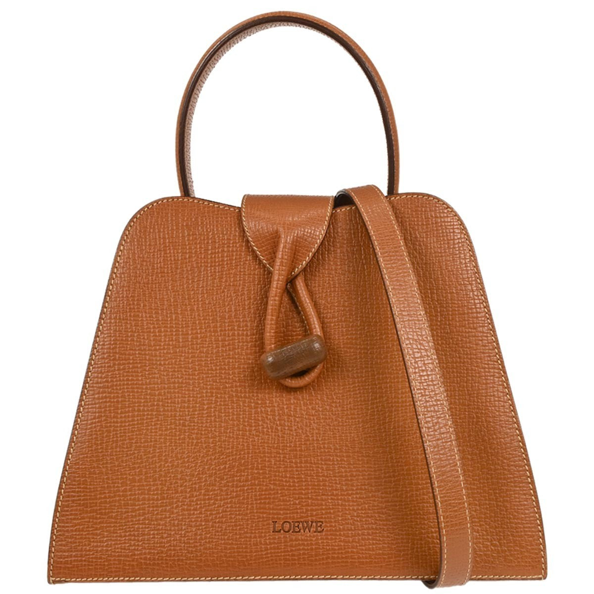 Loewe Turn Lock Leather Brown Leather Handbag (Pre-Owned)