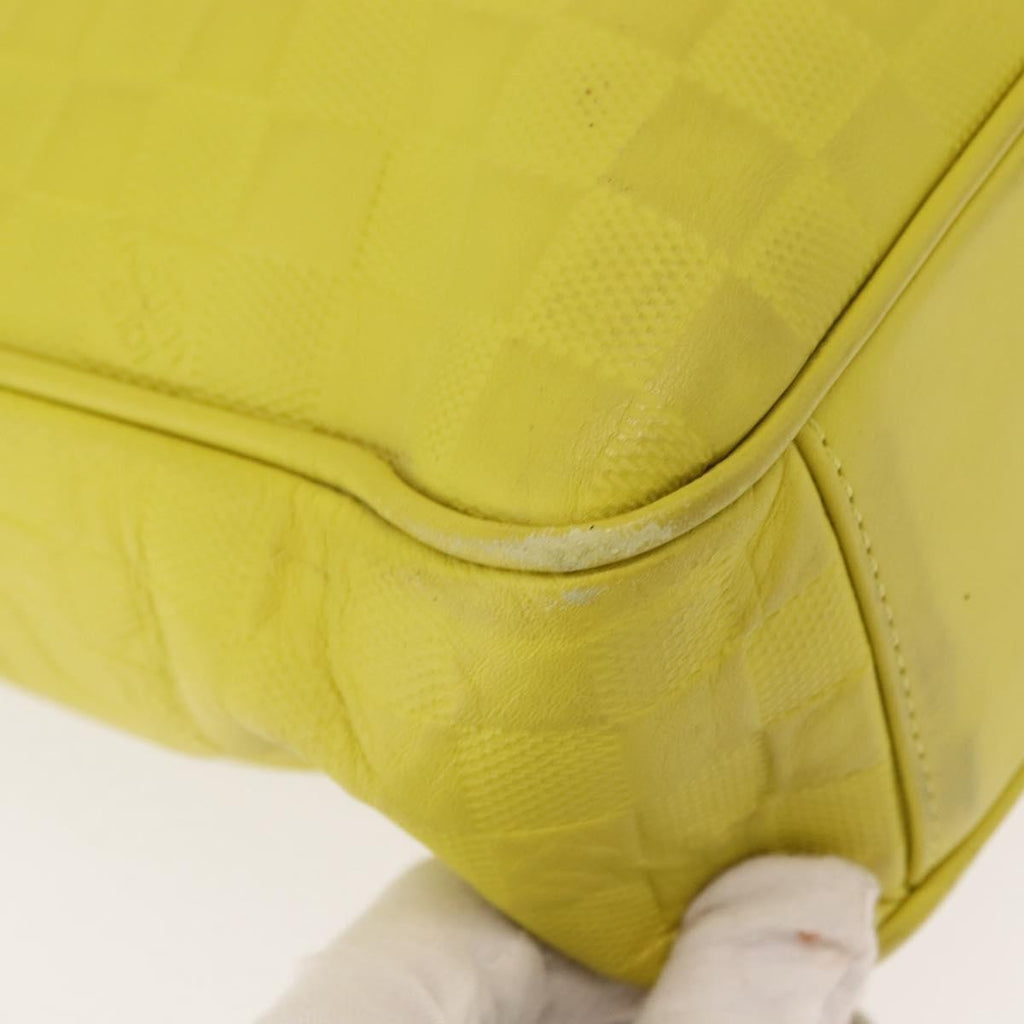 Louis Vuitton Tadao Handbag Damier Infini Leather Yellow Leather Handbag (Pre-Owned)