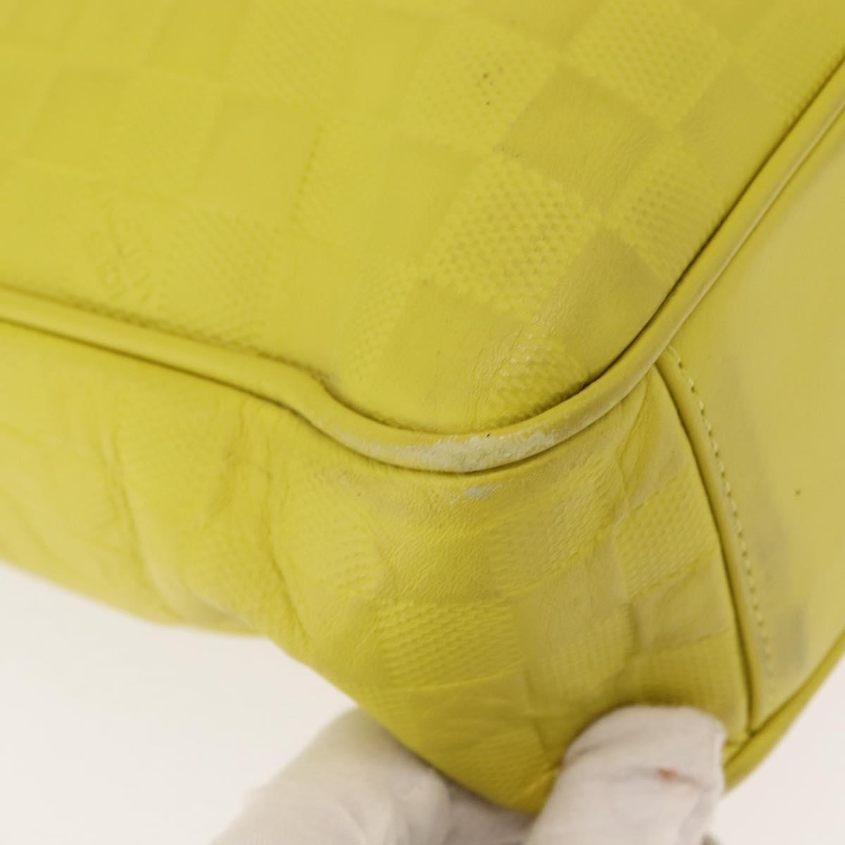 Louis Vuitton Tadao Handbag Damier Infini Leather Yellow Leather Handbag (Pre-Owned)