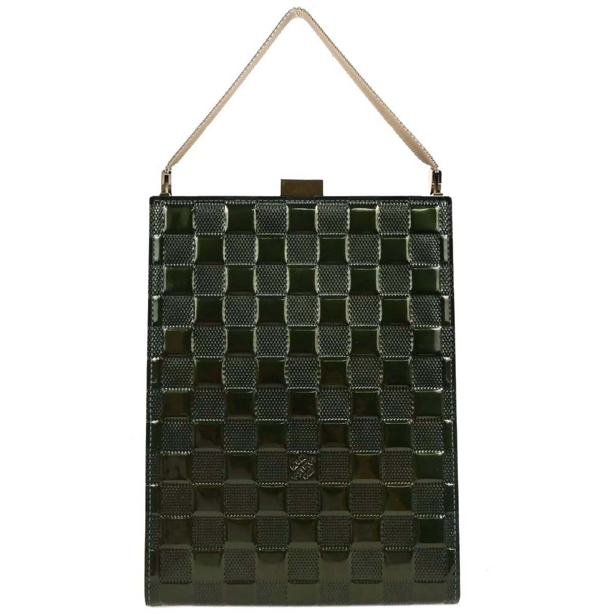 Louis Vuitton Saint Ange Handbag Damier Vernis Green Patent_Leather Handbag (Pre-Owned)
