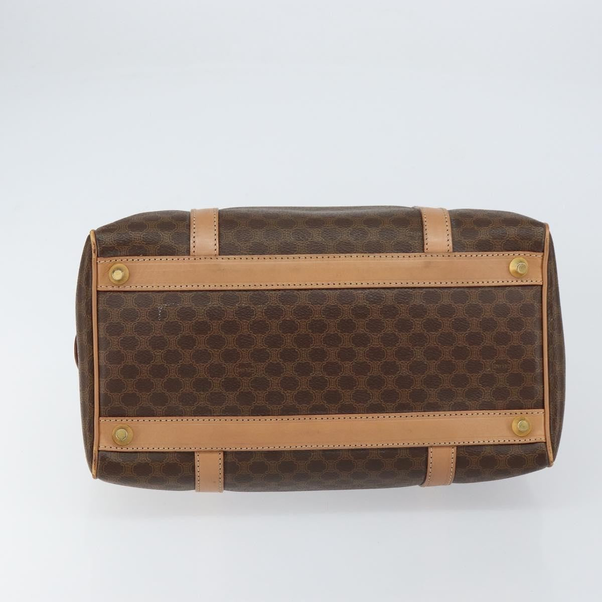 Celine Vintage Macadam Boston Bag Canvas Brown Canvas Travel Bag Bag (Pre-Owned)