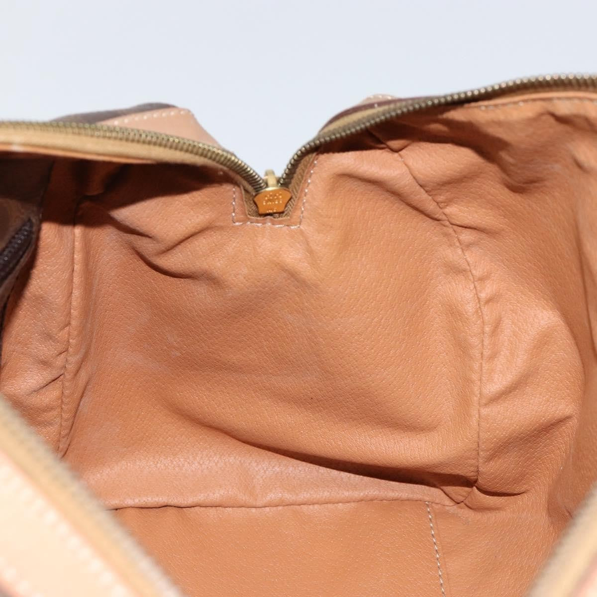 Celine Vintage Macadam Boston Bag Canvas Brown Canvas Travel Bag Bag (Pre-Owned)