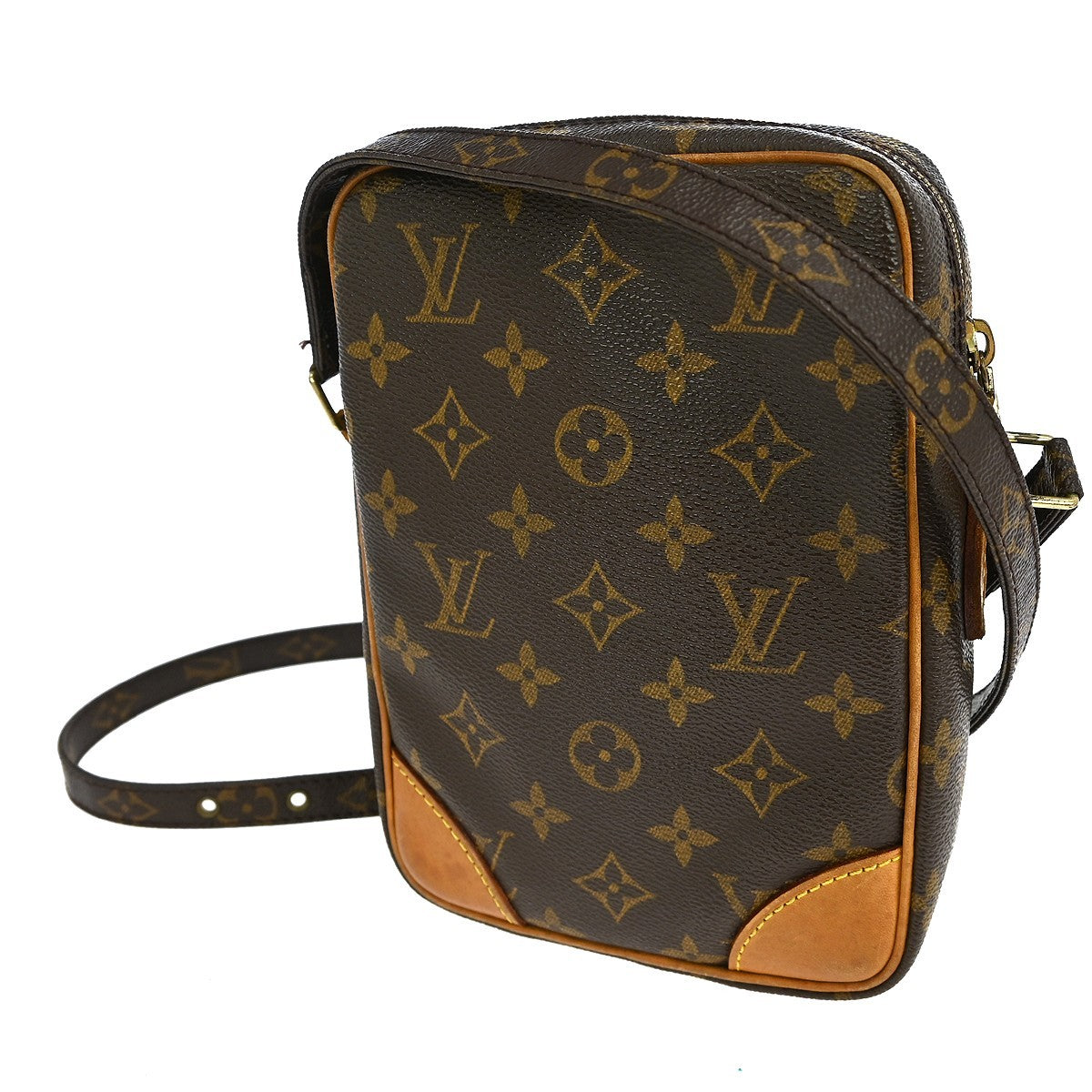 Louis Vuitton Danube Handbag Monogram Canvas Brown Canvas Shoulder Bag Bag (Pre-Owned)