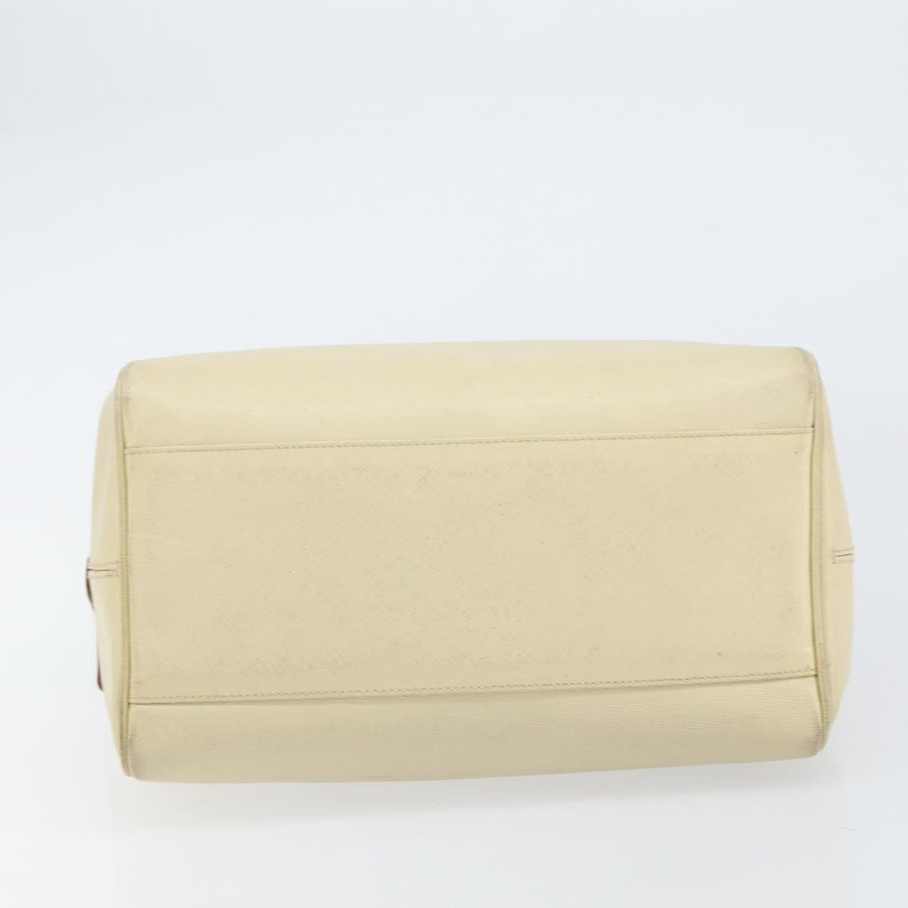 Prada Vintage Handbag Leather Beige Leather Handbag (Pre-Owned)