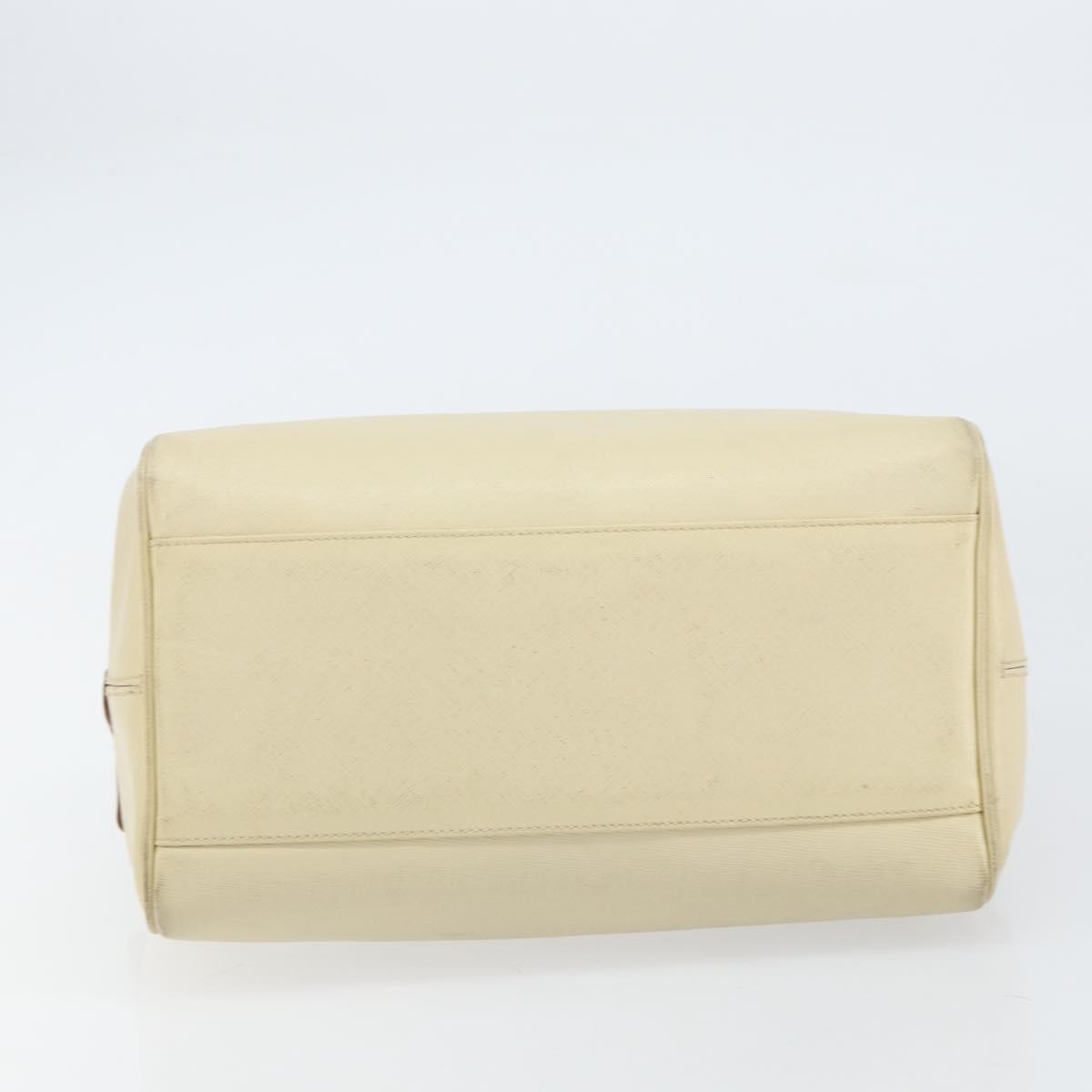 Prada Vintage Handbag Leather Beige Leather Handbag (Pre-Owned)