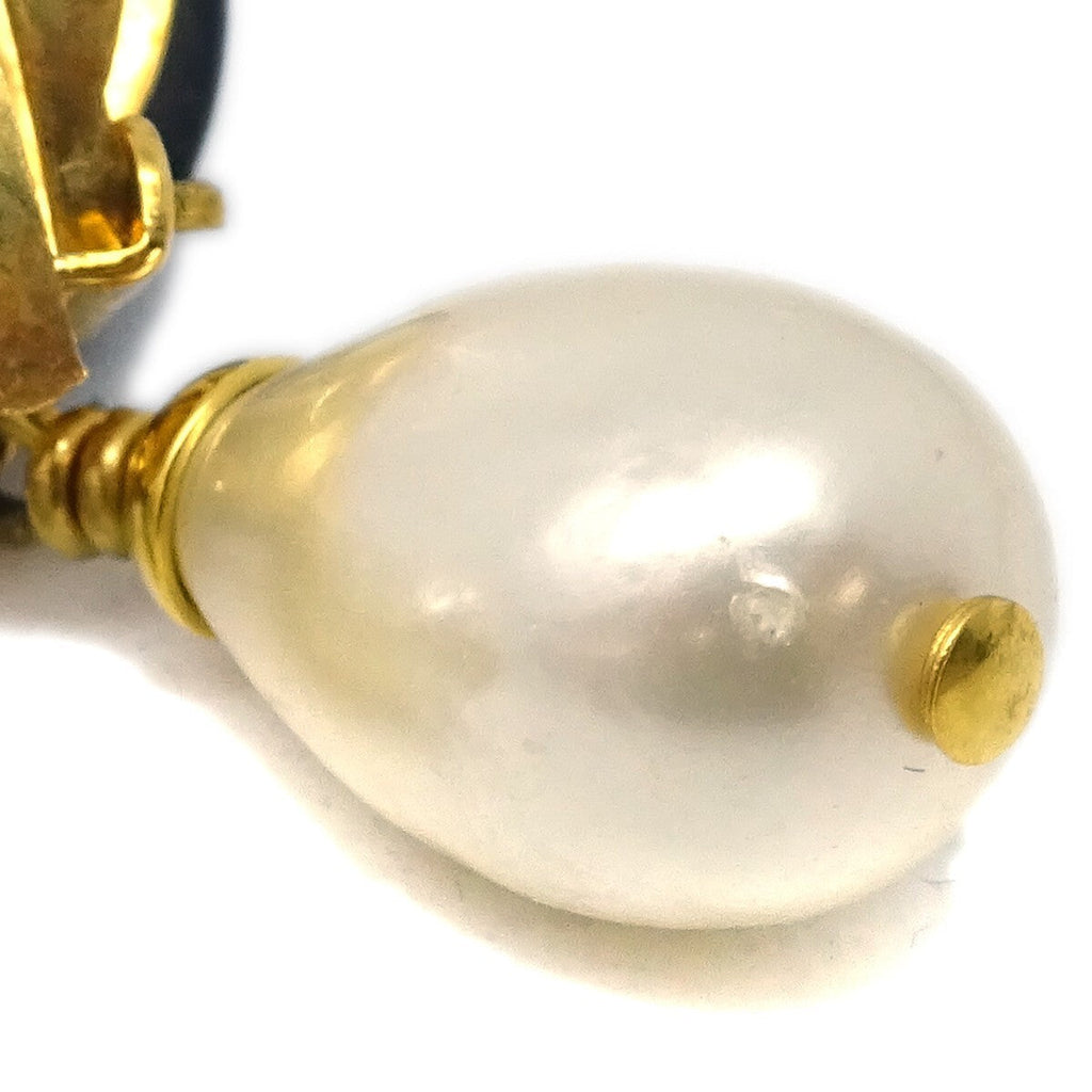 Chanel Cc Dangle Earrings Metal With Faux Pearl Gold Gold_Plated Earrings Jewelry (Pre-Owned)