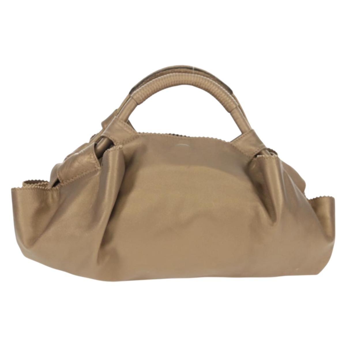 Loewe Anagram Logo Nappa Aire Hand Bag Leather Gold Leather Handbag (Pre-Owned)