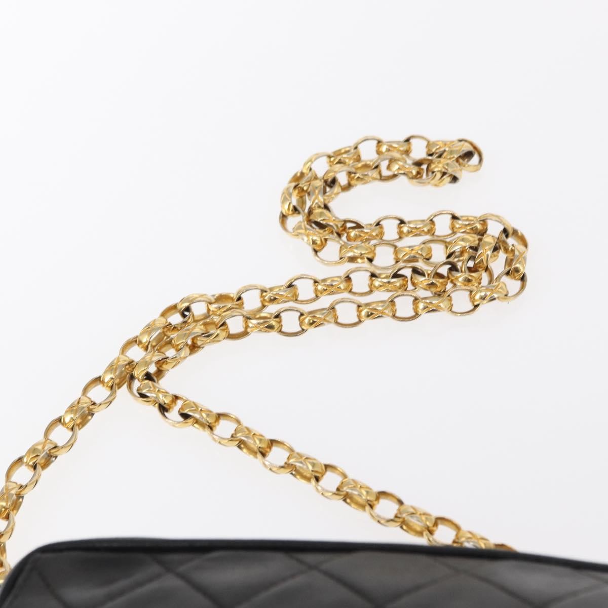 Chanel Cc Chain & Tassel Front Pocket Camera Bag Quilted Lambskin Black Leather Shoulder Bag Bag (Pre-Owned)