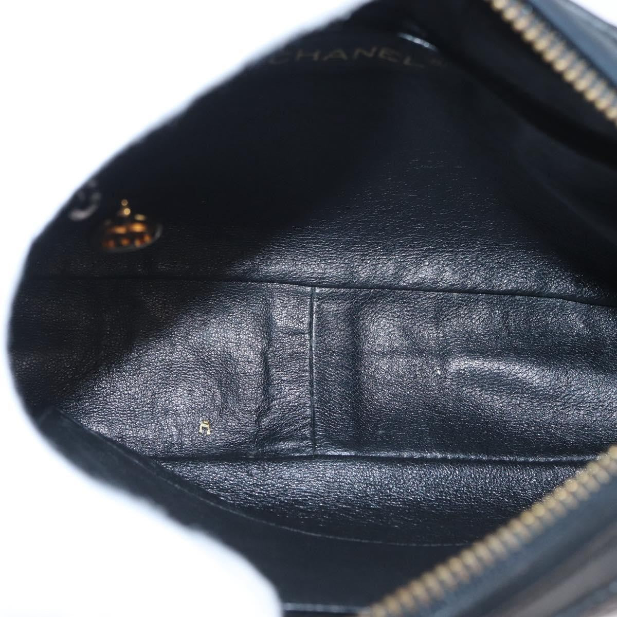 Chanel Cc Chain & Tassel Front Pocket Camera Bag Quilted Lambskin Black Leather Shoulder Bag Bag (Pre-Owned)