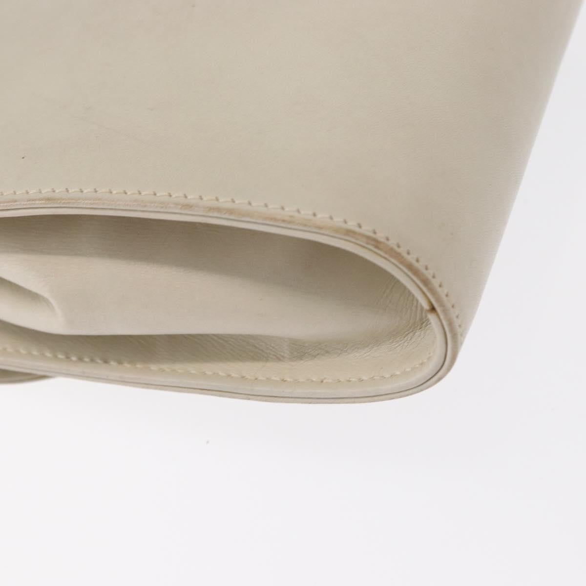 Celine Vintage Shoulder Bag Leather Ecru Leather Shoulder Bag Bag (Pre-Owned)