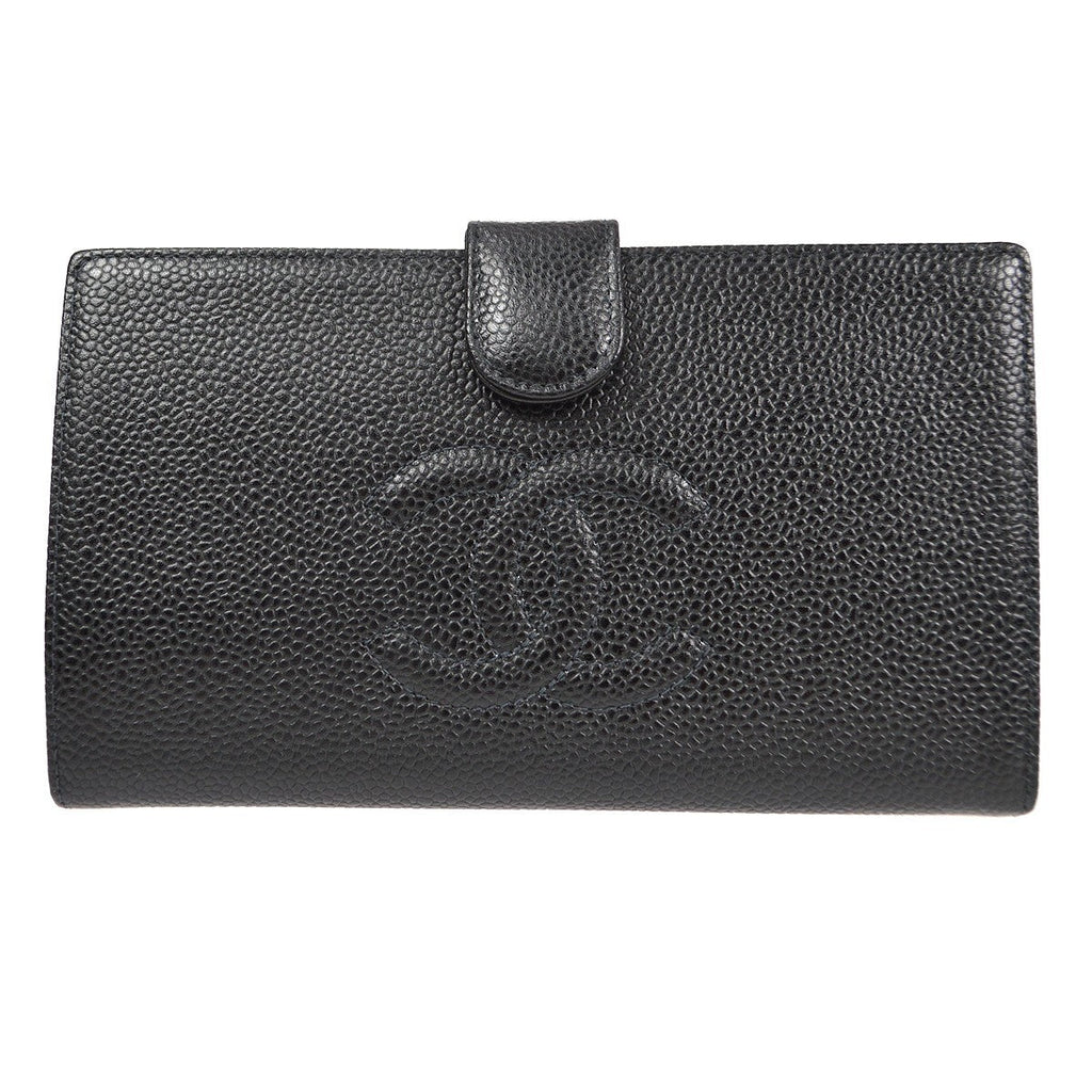 Chanel Timeless Cc French Wallet Caviar Black Leather Wallets Accessory (Pre-Owned)