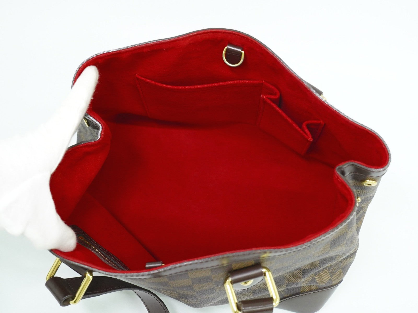 Louis Vuitton Hampstead Handbag Damier Brown Canvas Handbag (Pre-Owned)