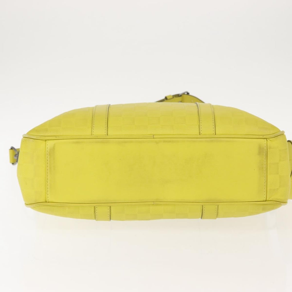 Louis Vuitton Tadao Handbag Damier Infini Leather Yellow Leather Handbag (Pre-Owned)