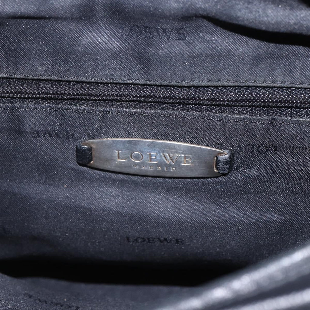 Loewe Vintage Anagram Tote Leather Black Leather Tote Bag Bag (Pre-Owned)