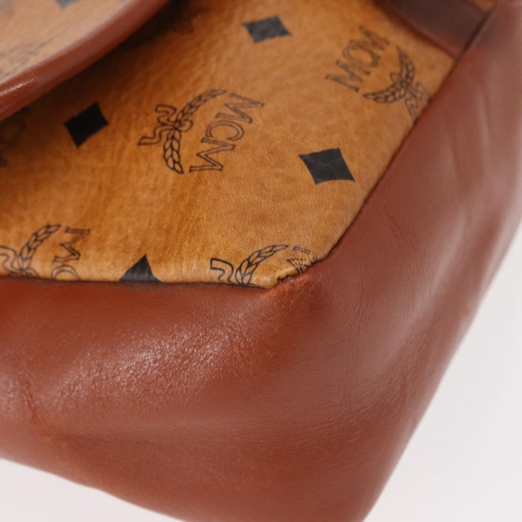 MCM Visetos Shoulder Bag Canvas And Leather Brown Canvas Shoulder Bag Bag (Pre-Owned)