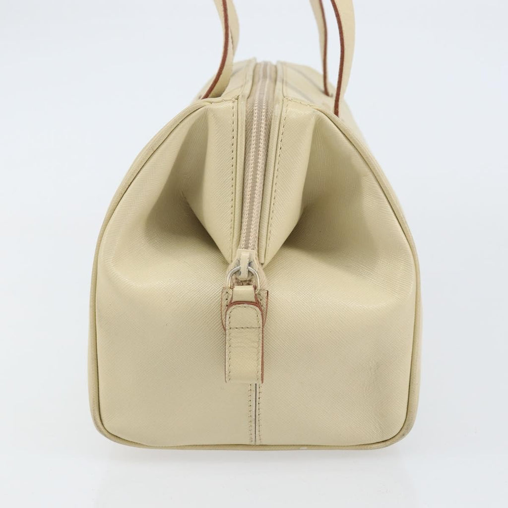 Prada Vintage Handbag Leather Beige Leather Handbag (Pre-Owned)