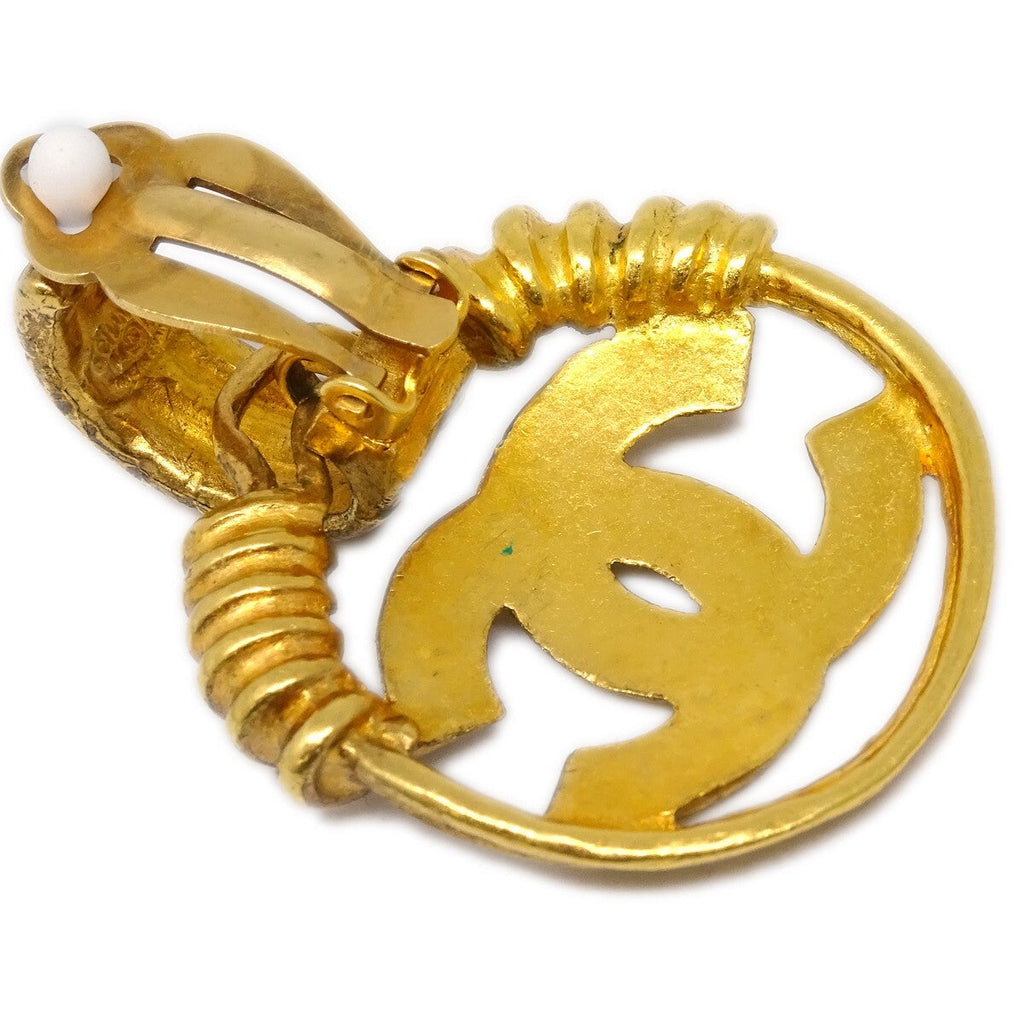 Chanel Vintage Cc Earrings Metal Gold Gold_Plated Earrings Jewelry (Pre-Owned)