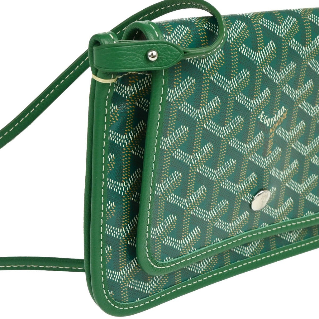 Goyard Plumet Clutch Wallet Coated Canvas Green Canvas Shoulder Bag Bag (Pre-Owned)