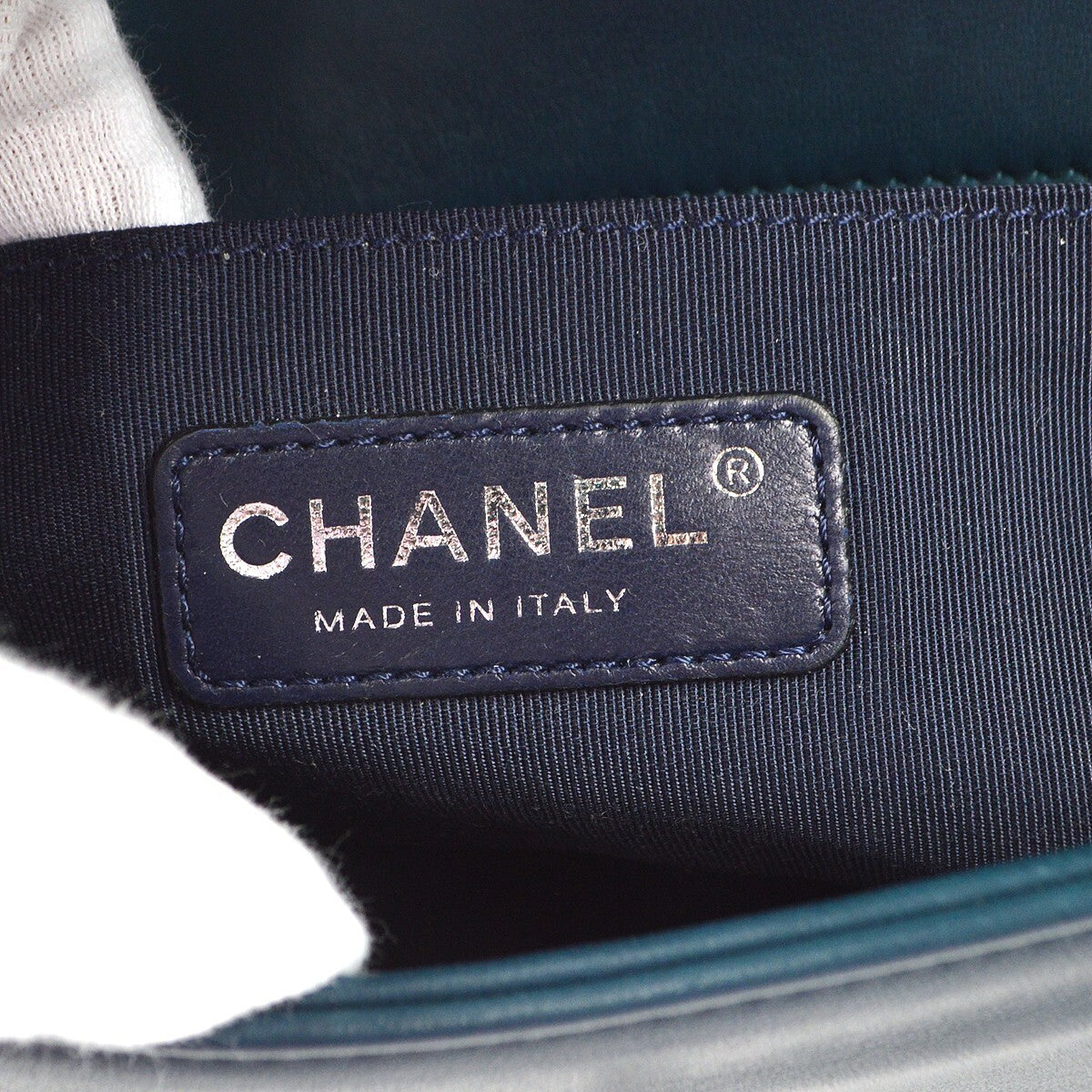Chanel Boy Flap Bag Quilted Tweed With Velvet Blue Velvet Shoulder Bag Bag (Pre-Owned)