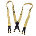 Chanel Logo Suspenders Canvas Beige Canvas Belts Accessory (Pre-Owned)