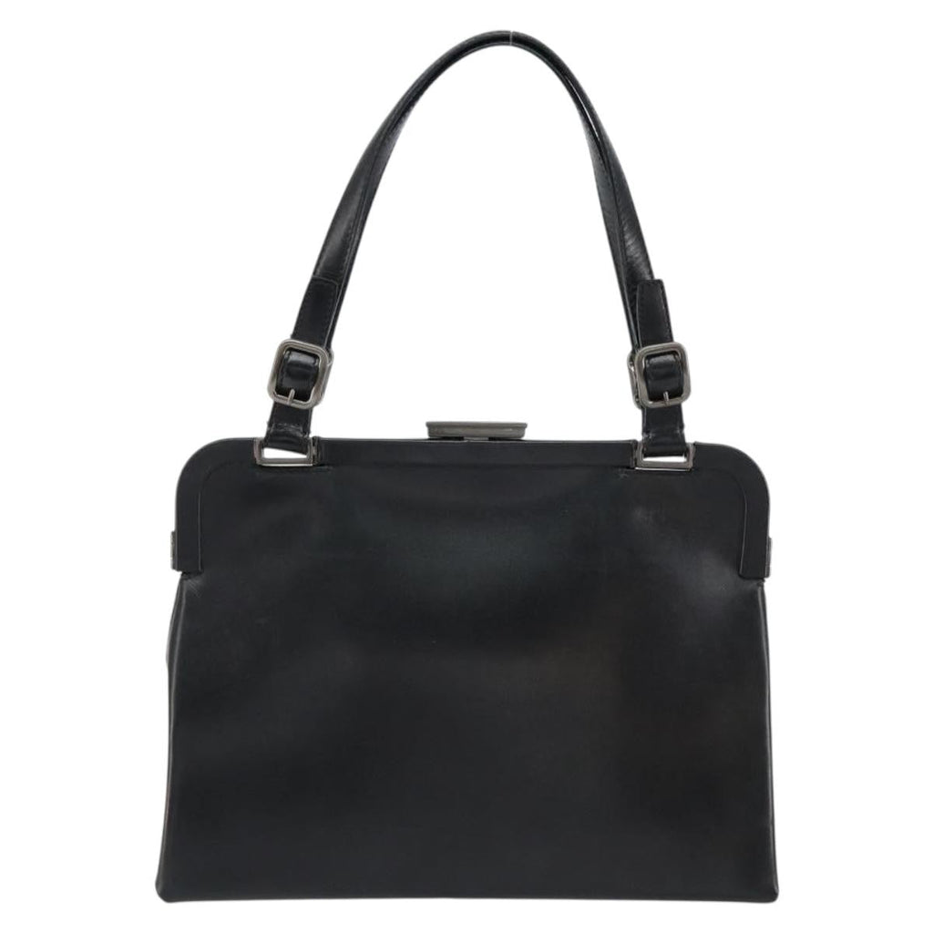 Prada Vintage Handbag Leather Black Leather Handbag (Pre-Owned)