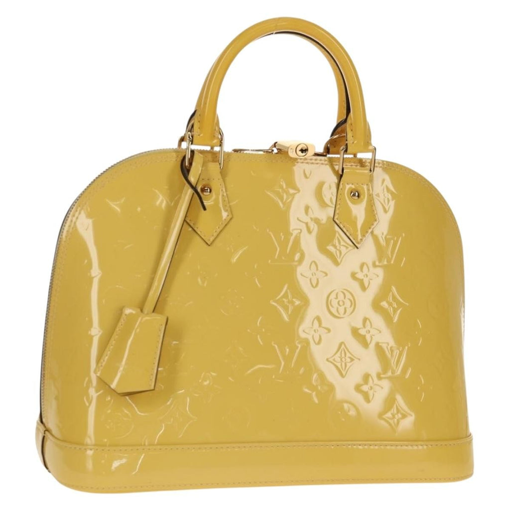 Louis Vuitton Alma Handbag Monogram Vernis Yellow Patent_Leather Handbag (Pre-Owned)