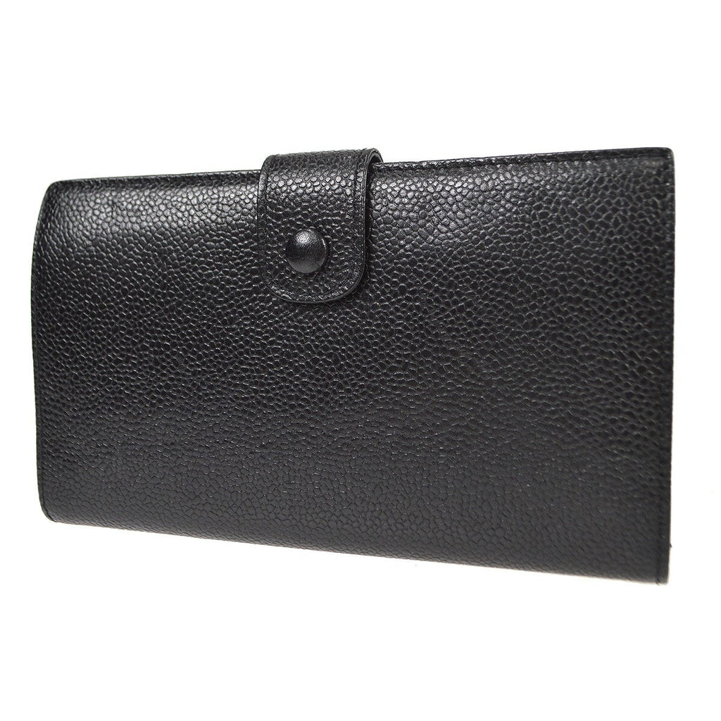 Chanel Timeless Cc French Wallet Caviar Black Leather Wallets Accessory (Pre-Owned)