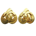 Chanel Cc Logo Heart Gold-Plated Gold Gold_Plated Earrings Jewelry (Pre-Owned)