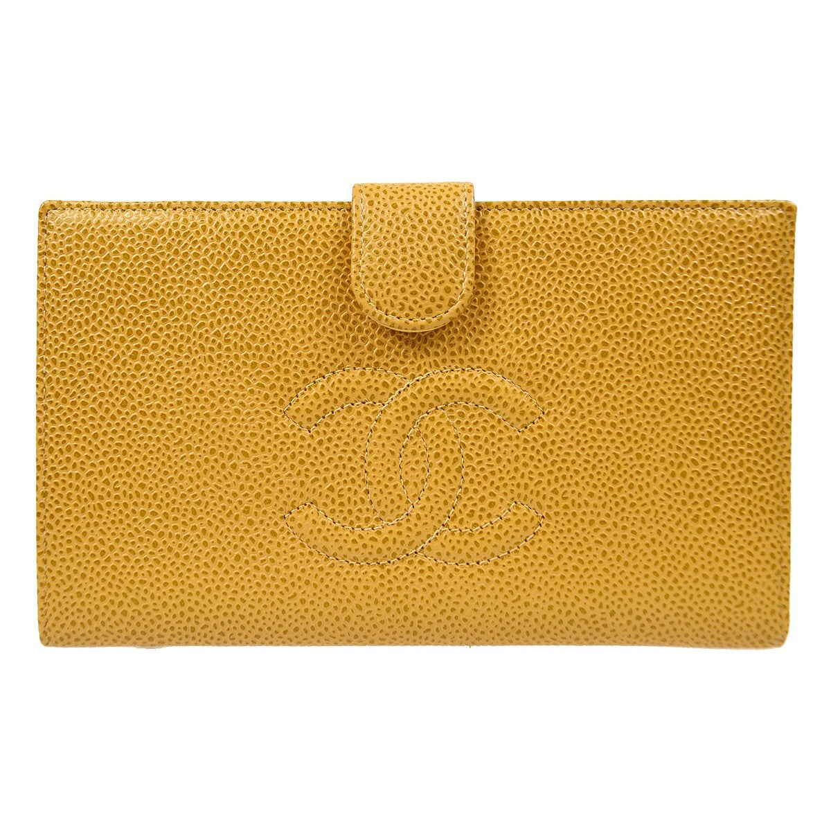 Chanel Timeless Cc French Wallet Caviar Beige Leather Wallets Accessory (Pre-Owned)