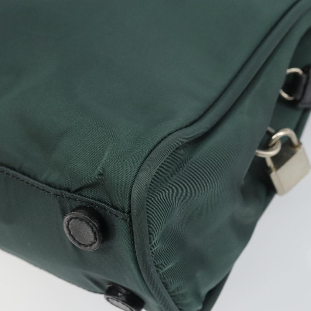 Prada Vintage Handbag Tessuto Khaki Nylon Handbag (Pre-Owned)