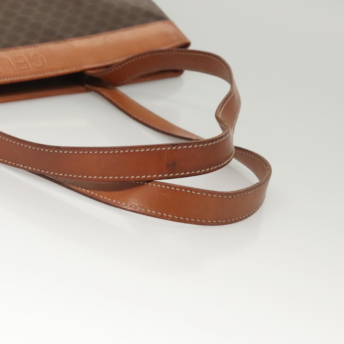 Celine Vintage Macadam Tote Bag Canvas Brown Canvas Tote Bag Bag (Pre-Owned)