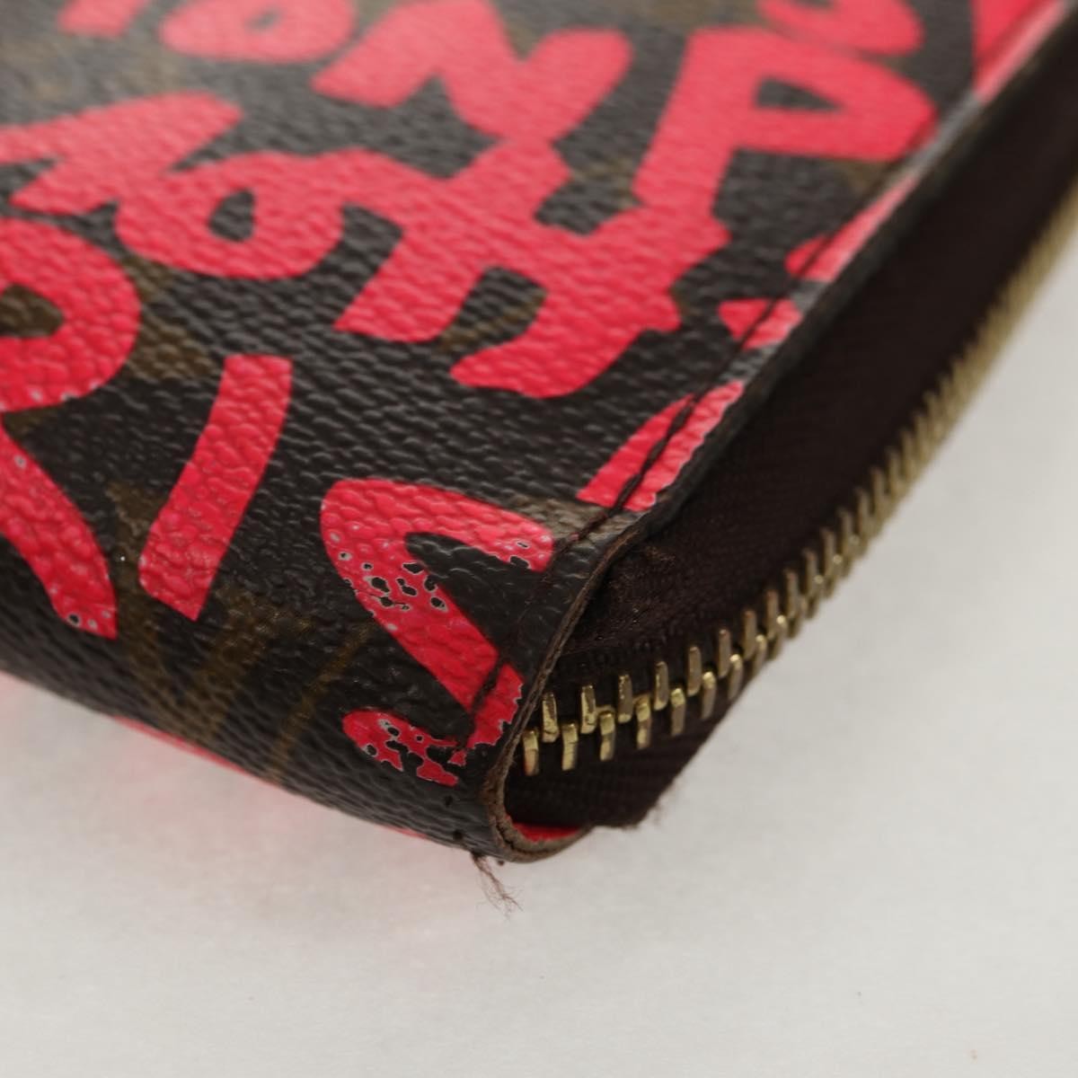 Louis Vuitton Zippy Wallet Nm Monogram Graffiti Pink Canvas Wallets Accessory (Pre-Owned)