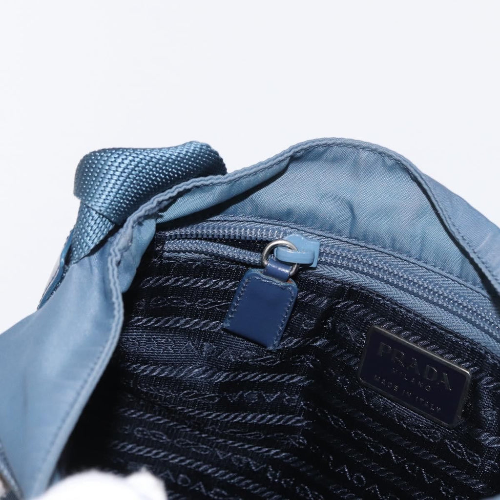 Prada Buckle Messenger Bag Tessuto Blue Nylon Shoulder Bag Bag (Pre-Owned)