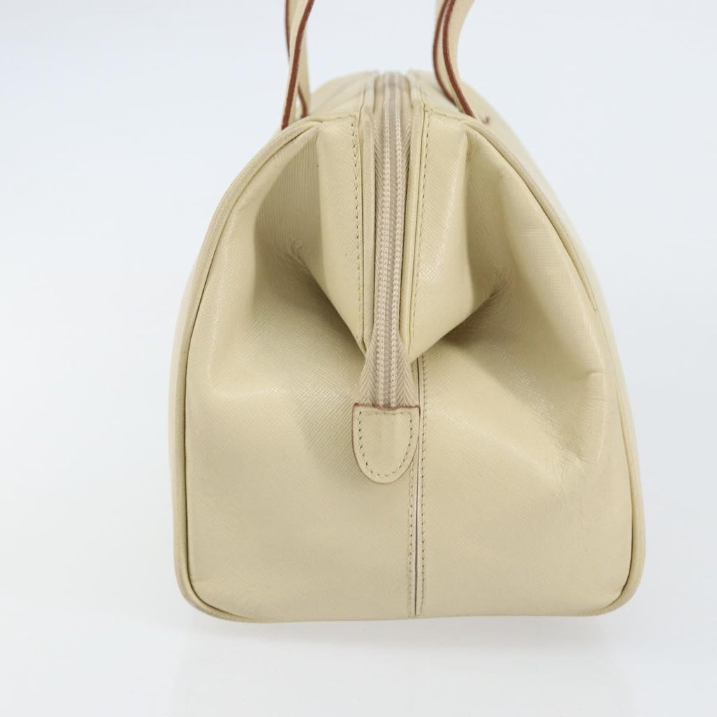 Prada Vintage Handbag Leather Beige Leather Handbag (Pre-Owned)